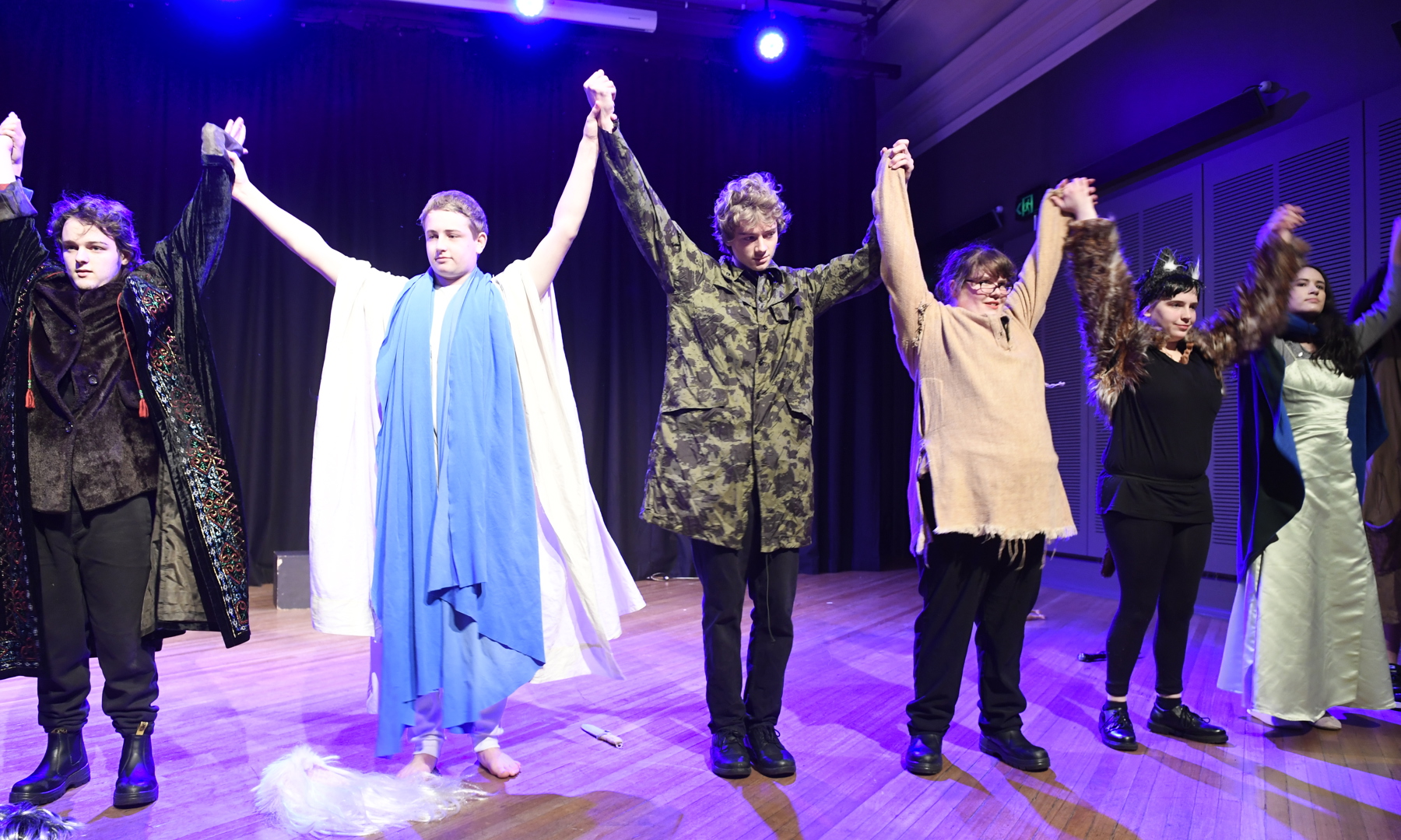 Theatre students performing