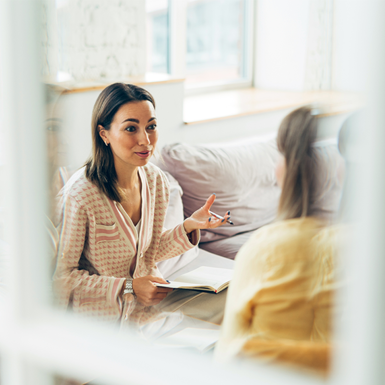 Female counsellor with patient